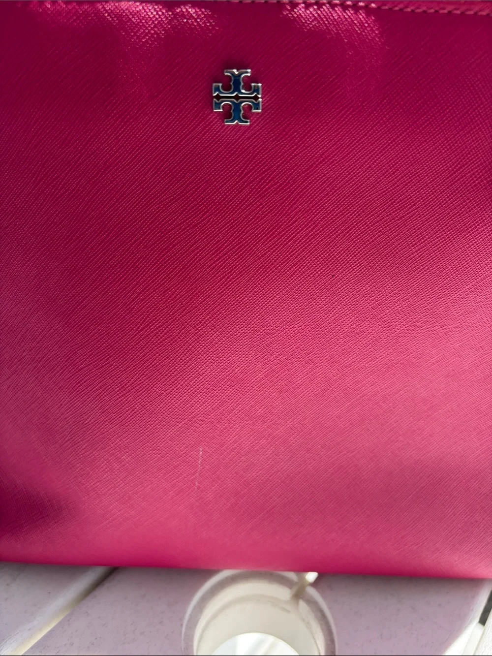 Tory Burch Magenta Leather Tote with Double Straps - Picture 6 of 16